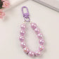 7.5CM Pearlescent Bead Keychain, Key ring, Phone Lanyard (Pink, Yellow, Green, White, Purple)