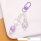 Cute AB Daisy Flower bead with Transparent Heart Themed, Keychain, Key ring