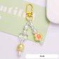 Cute AB Daisy Flower bead with Transparent Heart Themed, Keychain, Key ring