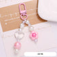 Cute AB Daisy Flower bead with Transparent Heart Themed, Keychain, Key ring