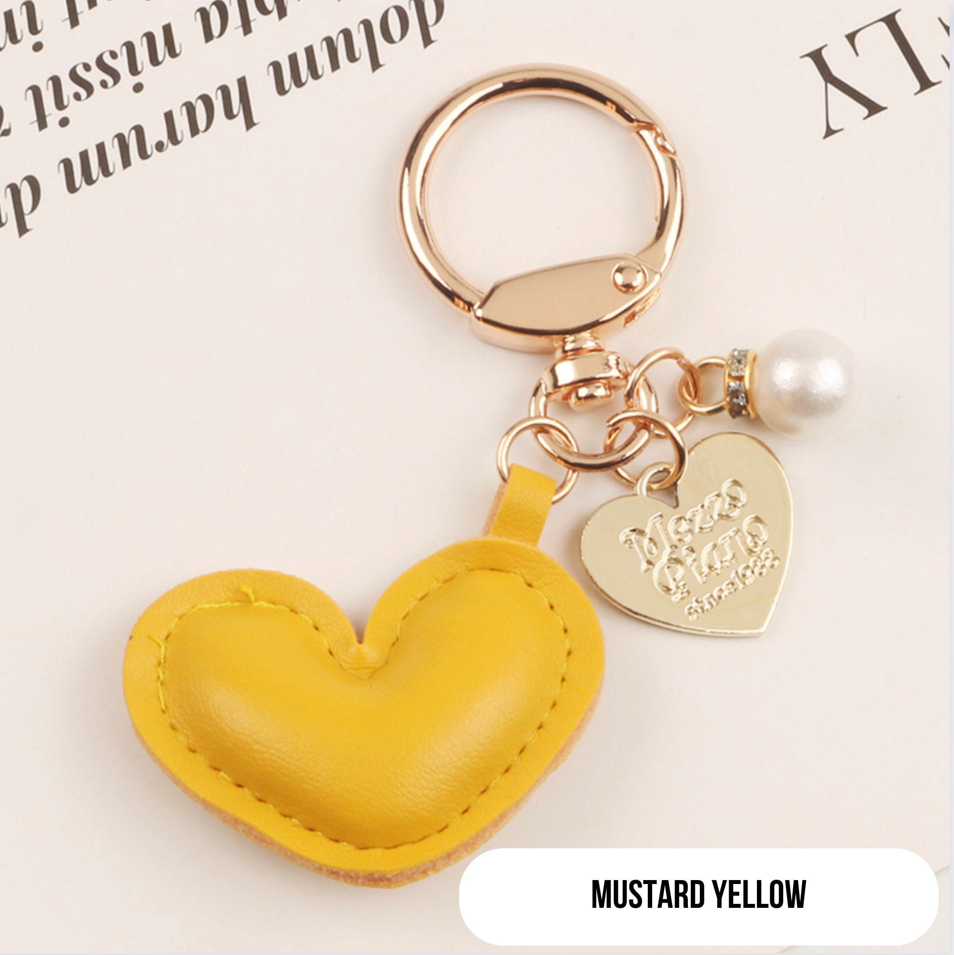 Puffy Leather Heart Themed Keychain, Keyring, Lanyard, Phone Accessories